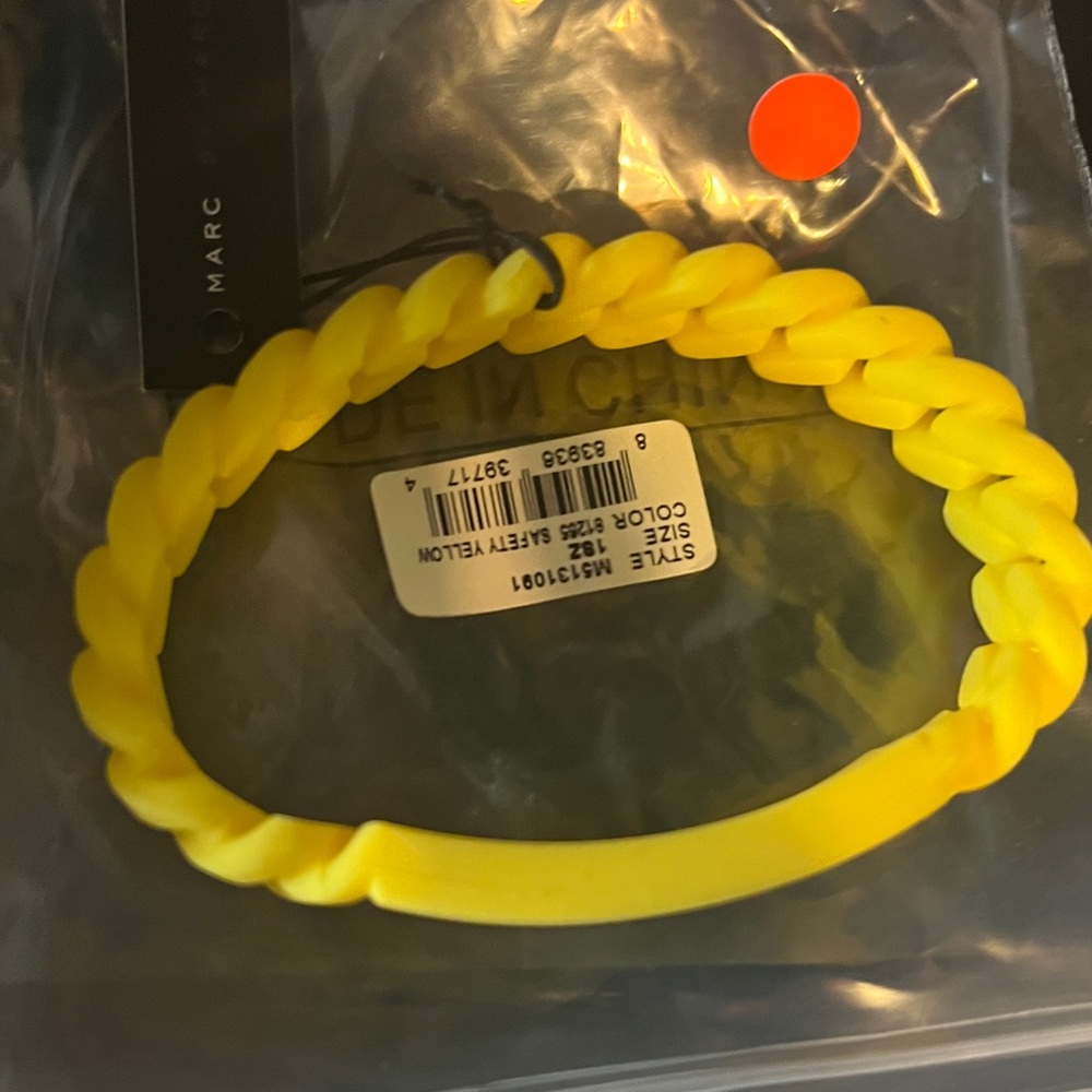 NWT Marc By Marc Jacobs Yellow Rubber Bracelet MSRP $28